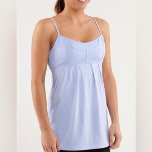 2/$30 Lululemon Debut Heathered Lavender Dusk spaghetti strap tank top Size 6